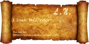 Linek Nándor névjegykártya